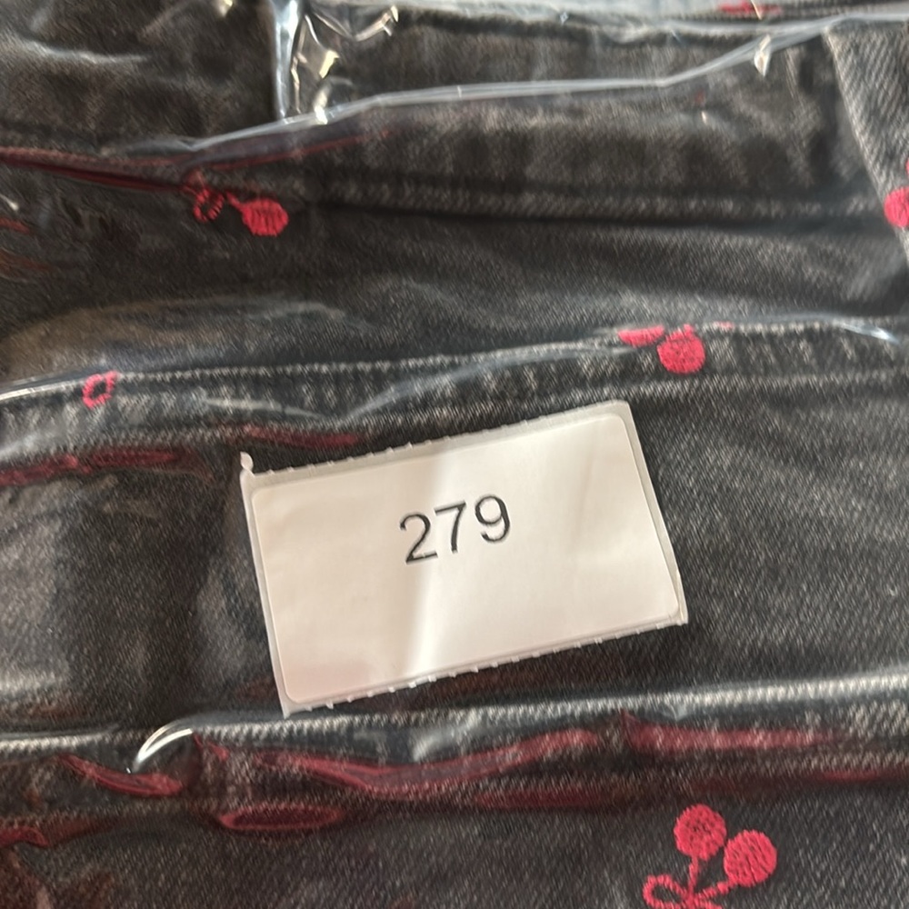 Wild Fable Black Jean Shorts with Red Embroidery - Picture 9 of 9